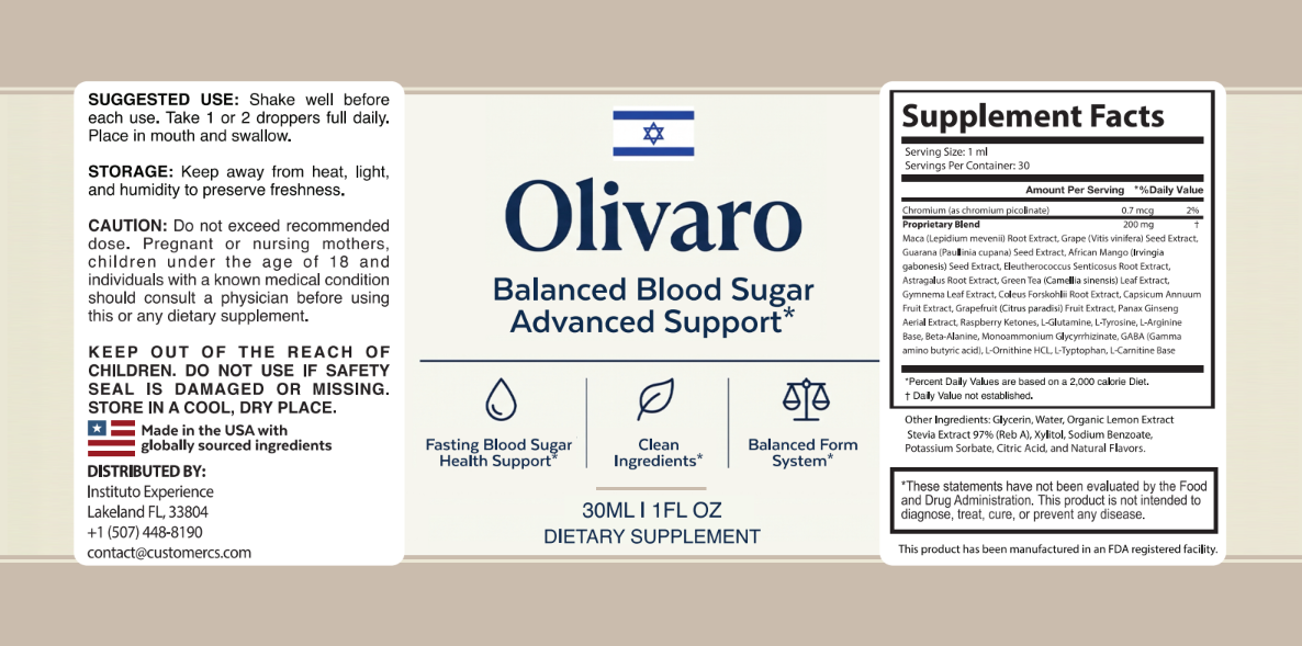 Olivaro Supplement Facts label