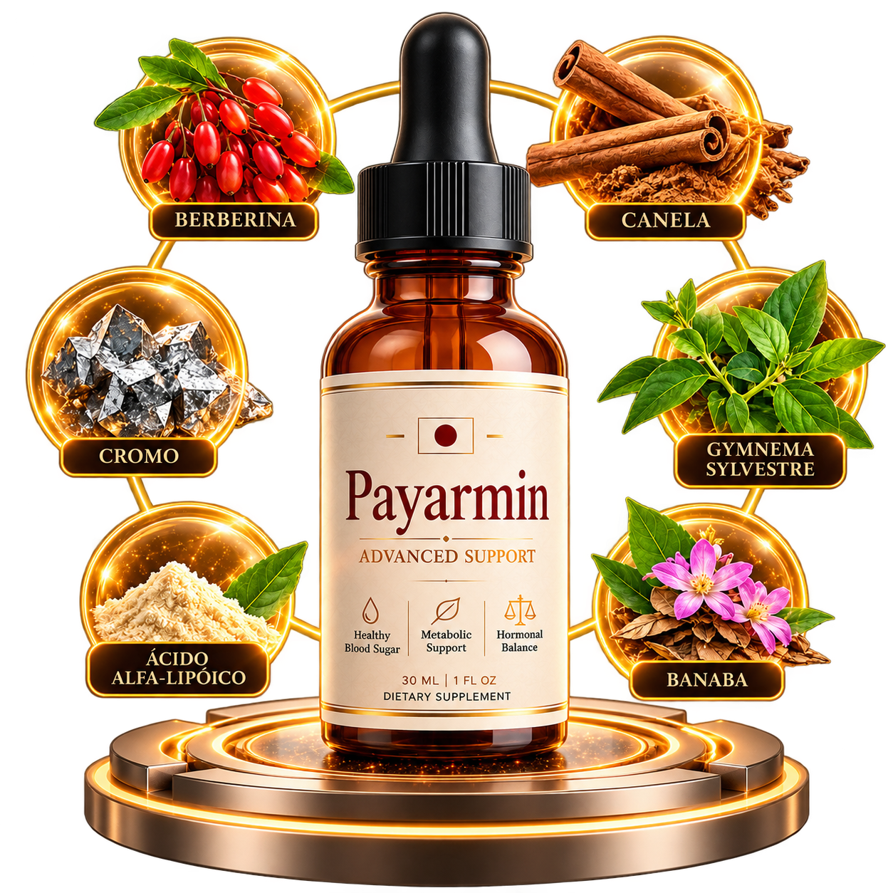 Payarmin bottle with its natural ingredients